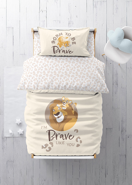 סט מצעי כותנה למיטת מעבר, מלך האריות
