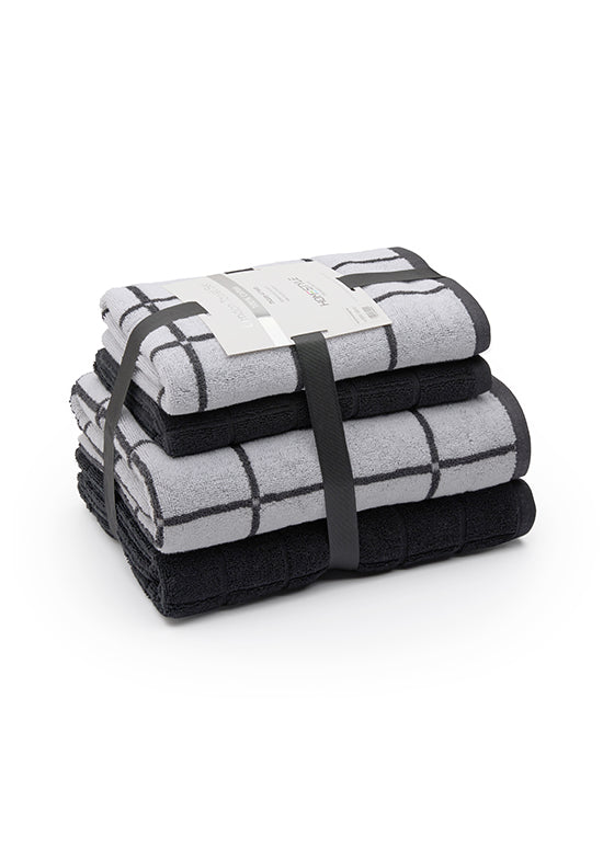 מארז מגבות רחצה, לונדון - שחור