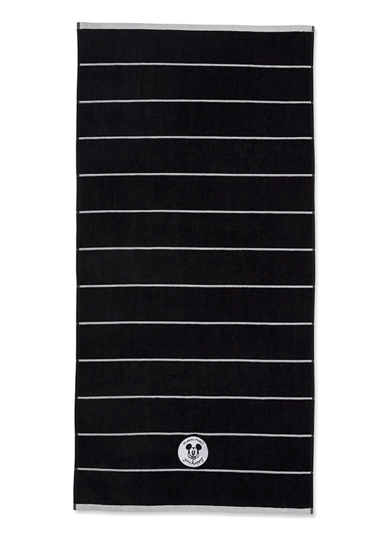 מגבת ילדים ג'קארד, מיקי פסים - שחור