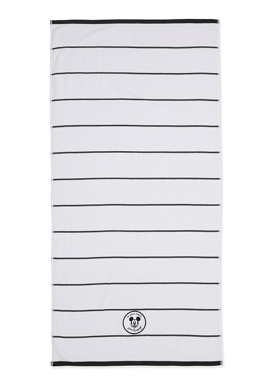 מגבת ילדים ג'קארד, מיקי פסים  - לבן