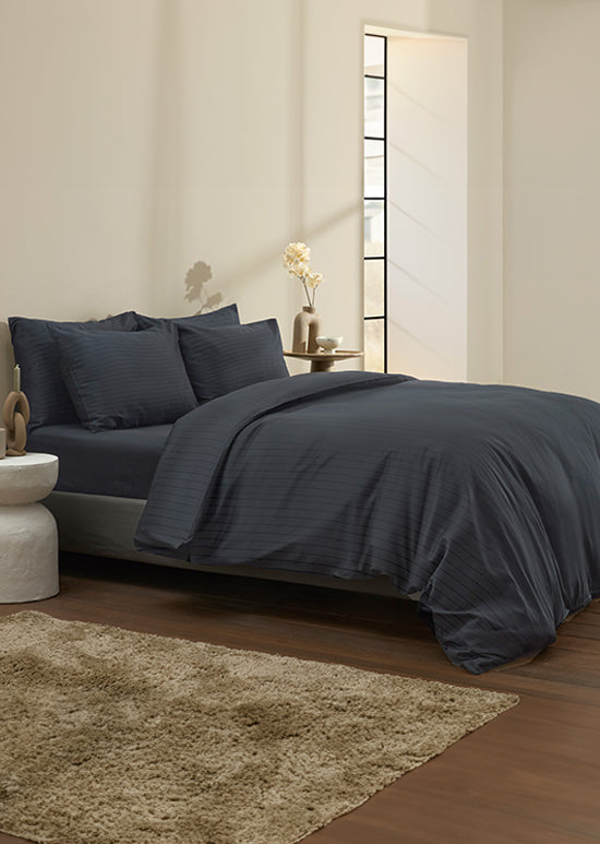 סט מצעי סאטן, אינפיניטי  - אפור כהה