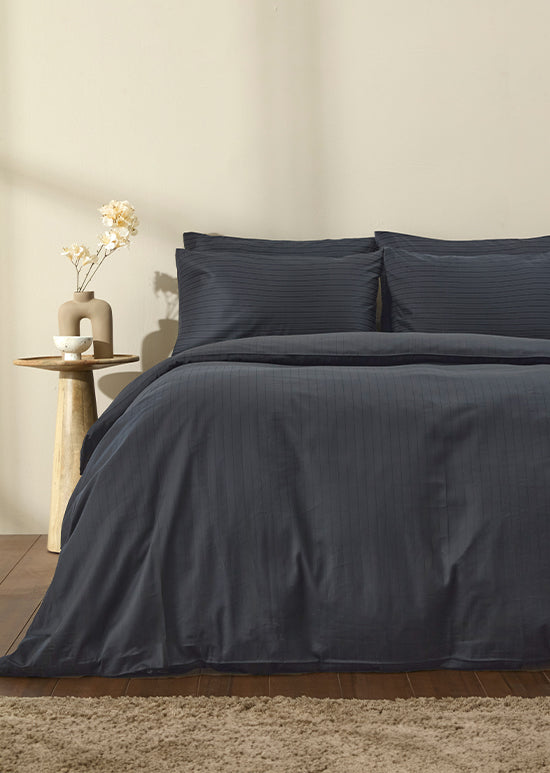 סט מצעי סאטן, אינפיניטי  - אפור כהה