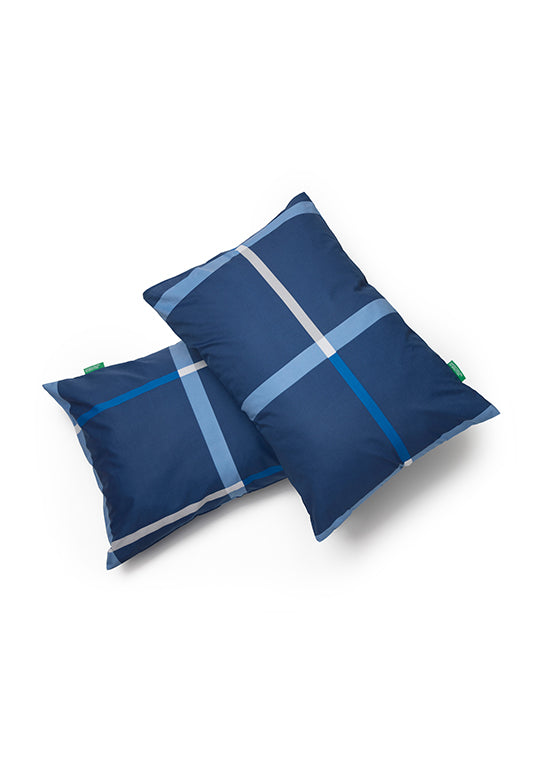 Benetton Grid Collection, מצעי כותנה משבצות - נייבי