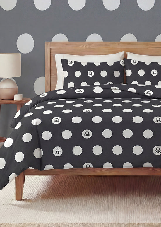 Benetton Pop-Art Dots Collection, סט כותנה נקודות לוגו - שחור