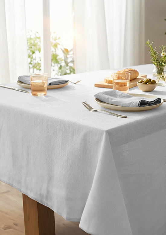 מארז מפת שולחן ומפיות, אלינור - לבן