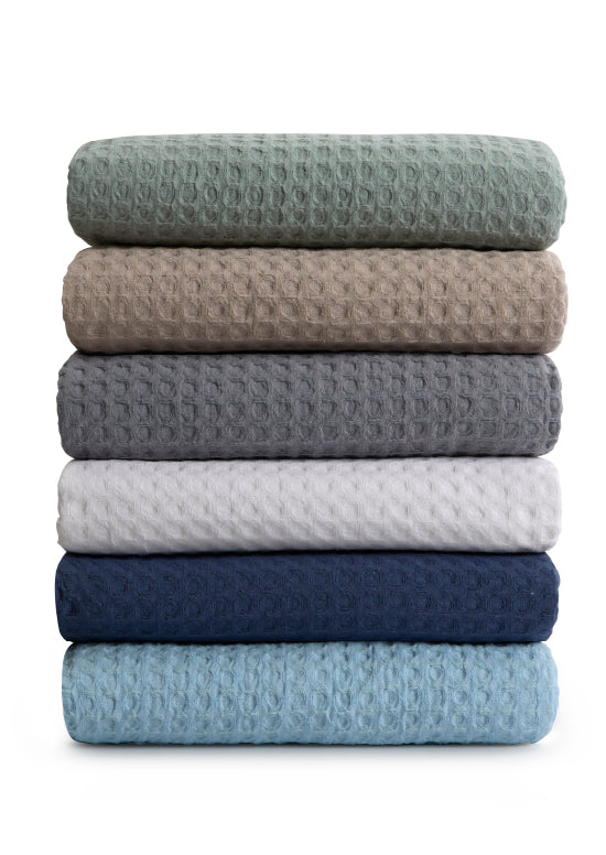 שמיכת קיץ פיקה,  כותנה מנטה - תכלת