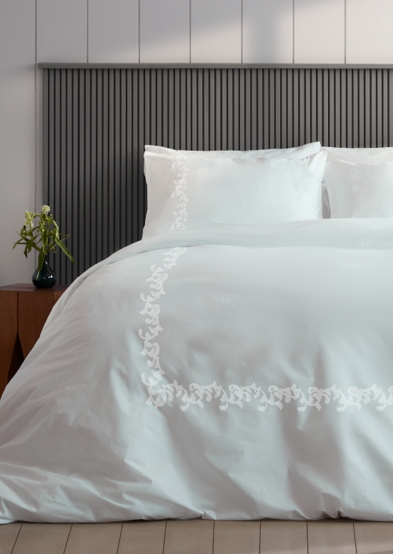 סט מצעי פרקל כותנה CHIC, קוסמו - לבן