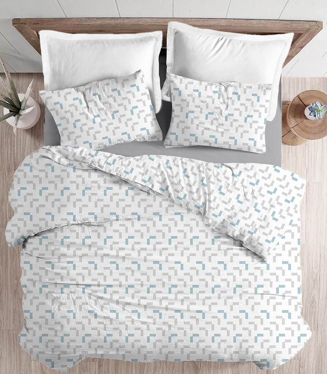 סט מצעי פלנל כותנה, דגם יער