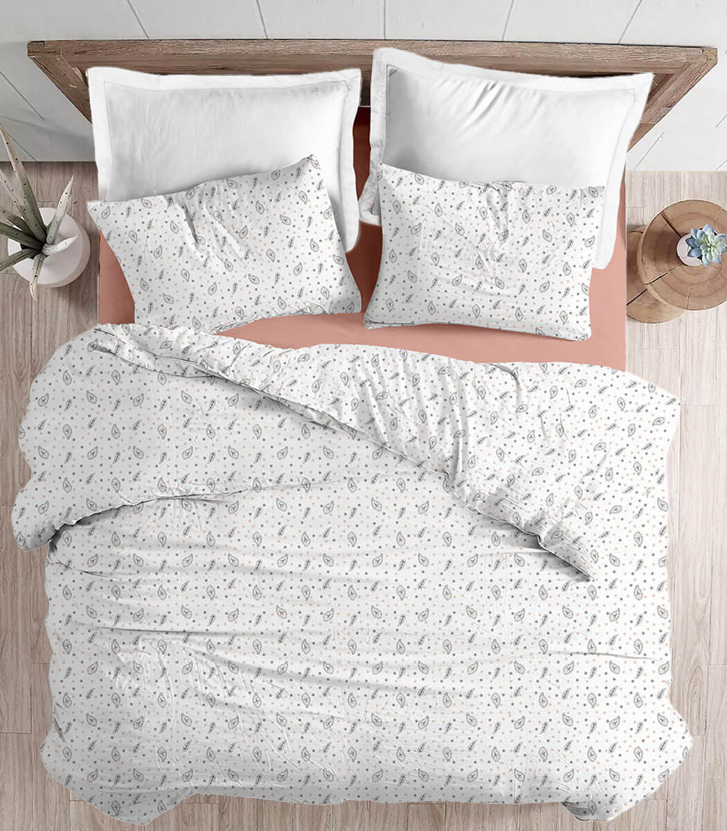 סט מצעי פלנל כותנה, דגם לפיד