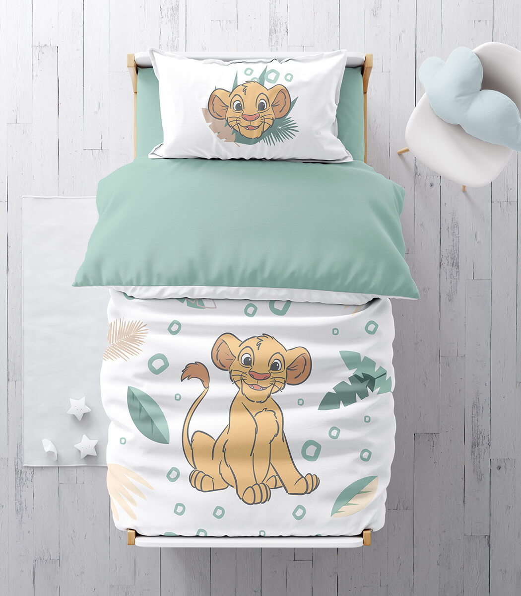 סט מצעי כותנה למיטת מעבר, סימבה תינוק