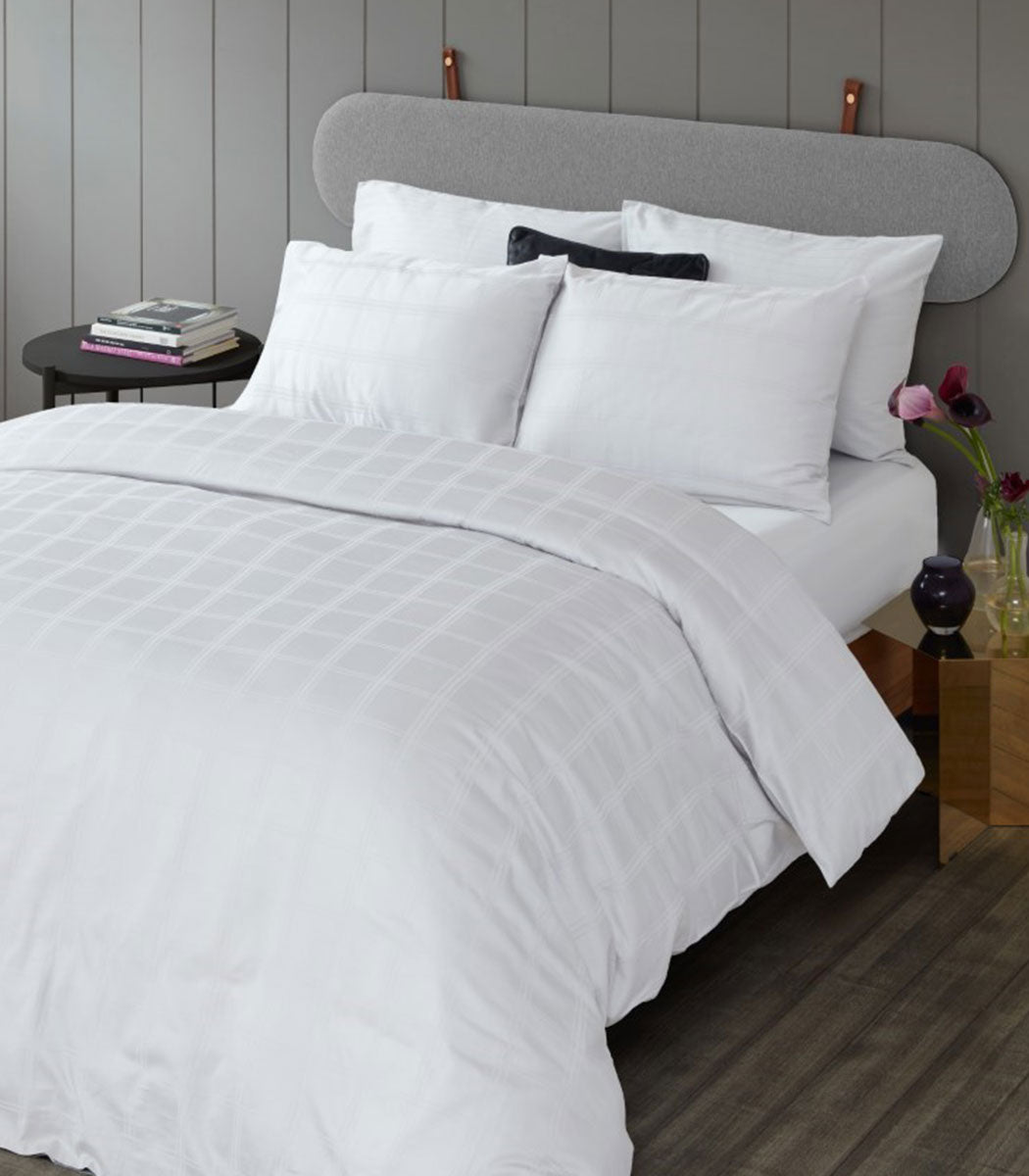 סט מצעי סאטן כותנה, קריסטין -  לבן