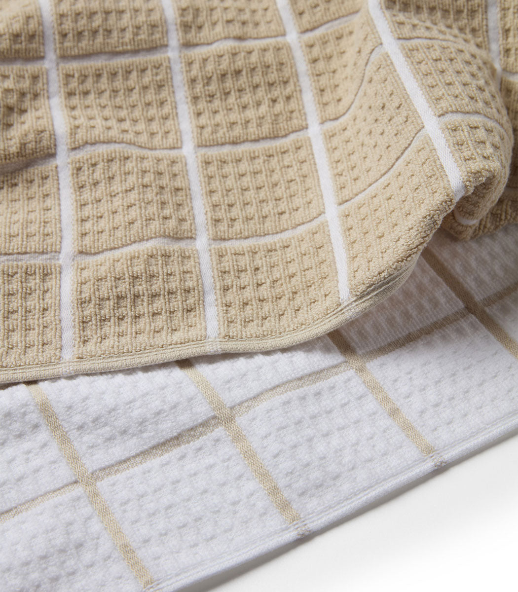 סט 3 מגבות מטבח, דגם תבל - בז'