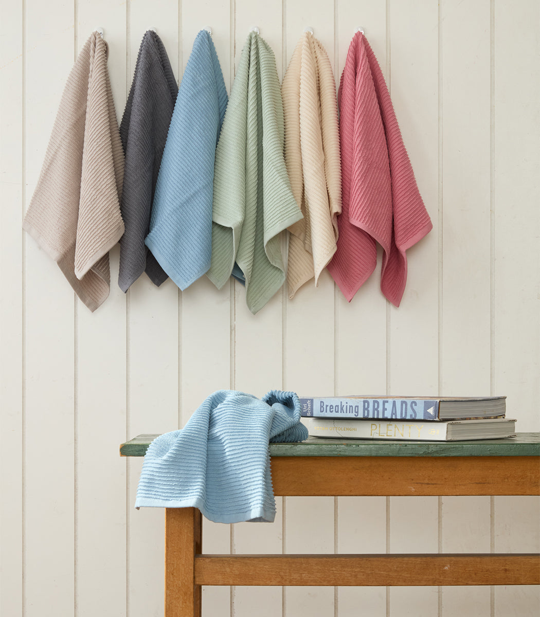 זוג מגבות מטבח- דגם ריבס - כחול