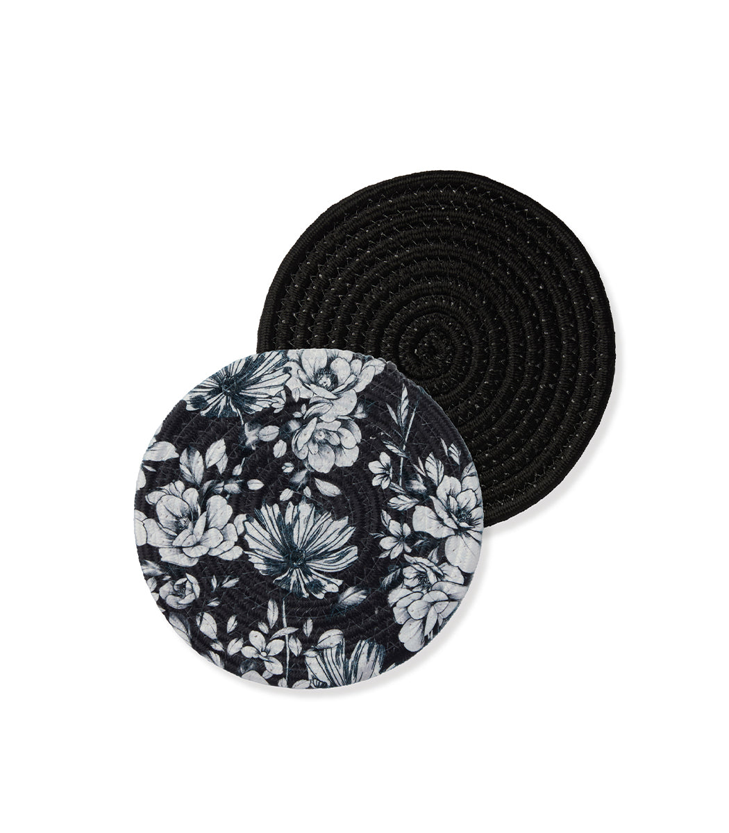 טקסטיל מטבח מודפס שחור לבן